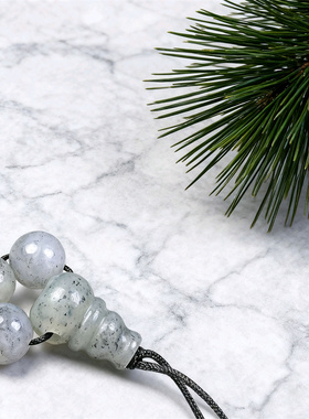 手工制作天然和田青花一体三通DIY佛珠手串项链手链佛珠佛头配件