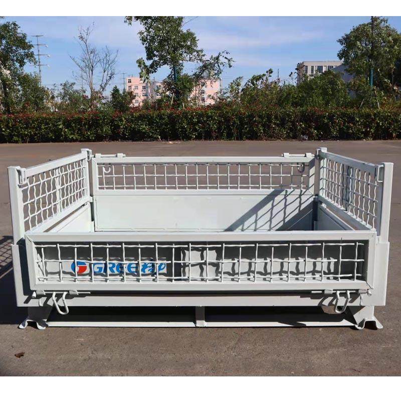 工厂重型铁皮金属周转箱车间物流钢制折叠铁框废料收集箱堆垛料箱,淘宝优惠券,粉丝福利购,淘宝优惠卷