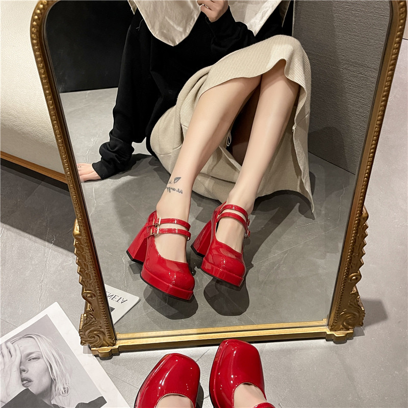 大码女鞋41一43加宽加肥英伦风百搭乐福鞋松糕厚底玛丽珍小皮鞋女,淘宝优惠券,粉丝福利购,淘宝优惠卷