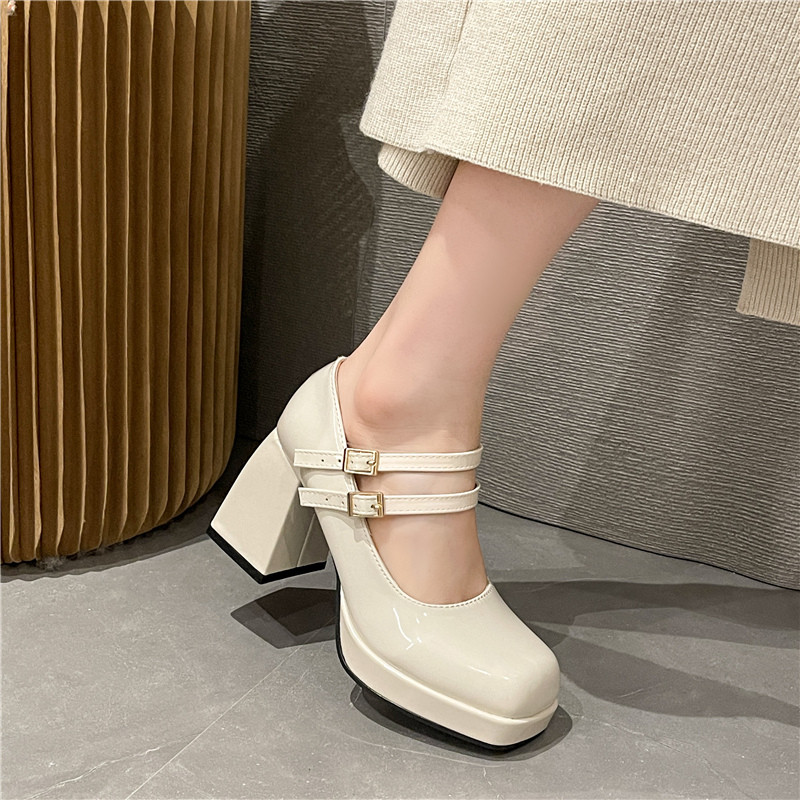 大码女鞋41一43加宽加肥英伦风百搭乐福鞋松糕厚底玛丽珍小皮鞋女,淘宝优惠券,粉丝福利购,淘宝优惠卷