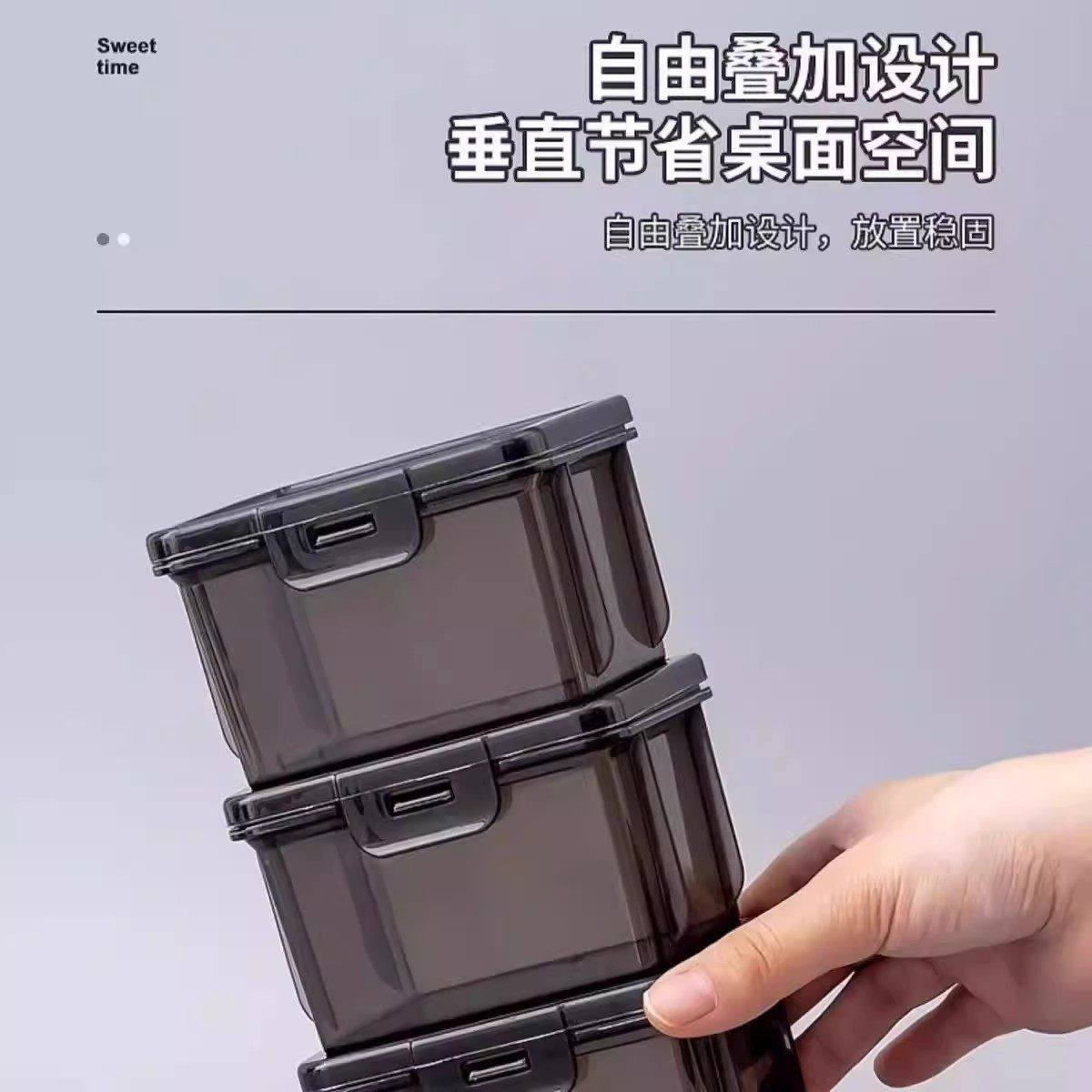 新款发夹收纳盒橡皮筋项链头饰发卡圈发圈收纳桌面透明黑首饰盒,淘宝优惠券,粉丝福利购,淘宝优惠卷