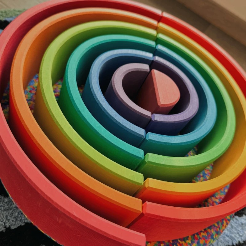 PEATOYS椴木彩虹积木益智早教玩具