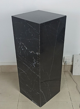 天然黑白a根大理石底座基座玄关落地雕塑摆台酒店售楼处摆件展示