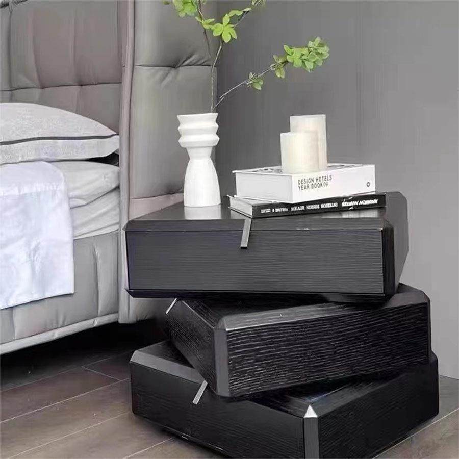 意式旋转三斗柜实木床头柜极简床边柜创意沙发客厅边几卧室收纳柜,淘宝优惠券,粉丝福利购,淘宝优惠卷