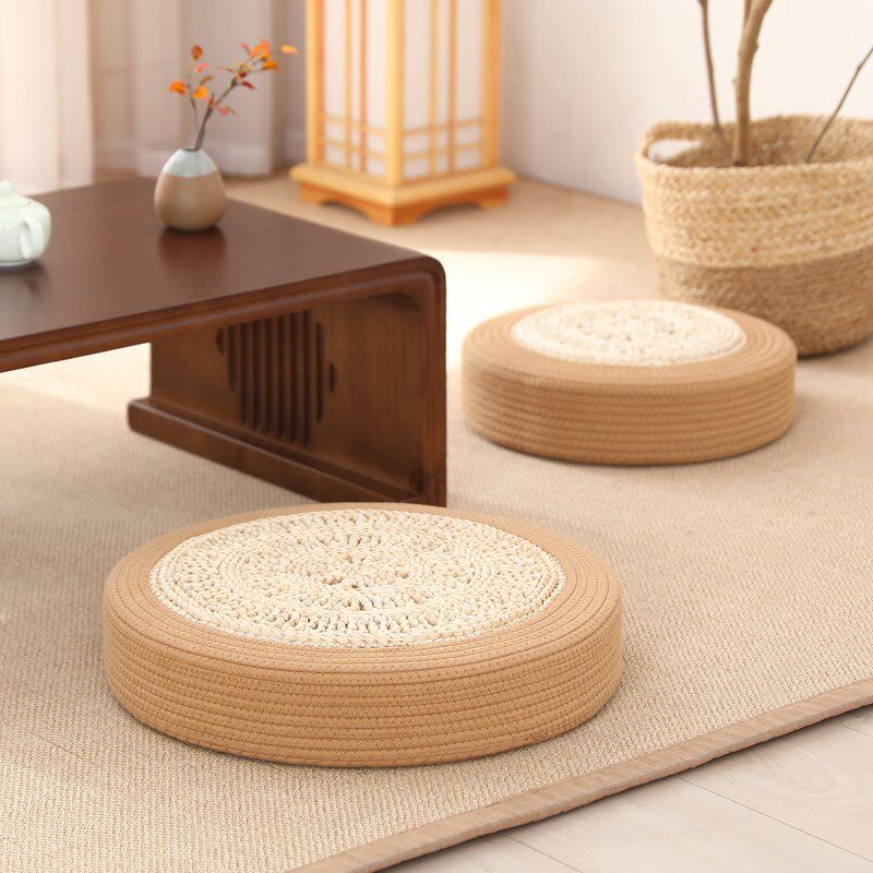 Corn husk bay window futon cushion ground straw Japanese meditation cushion balcony futon mat tatami straw mat