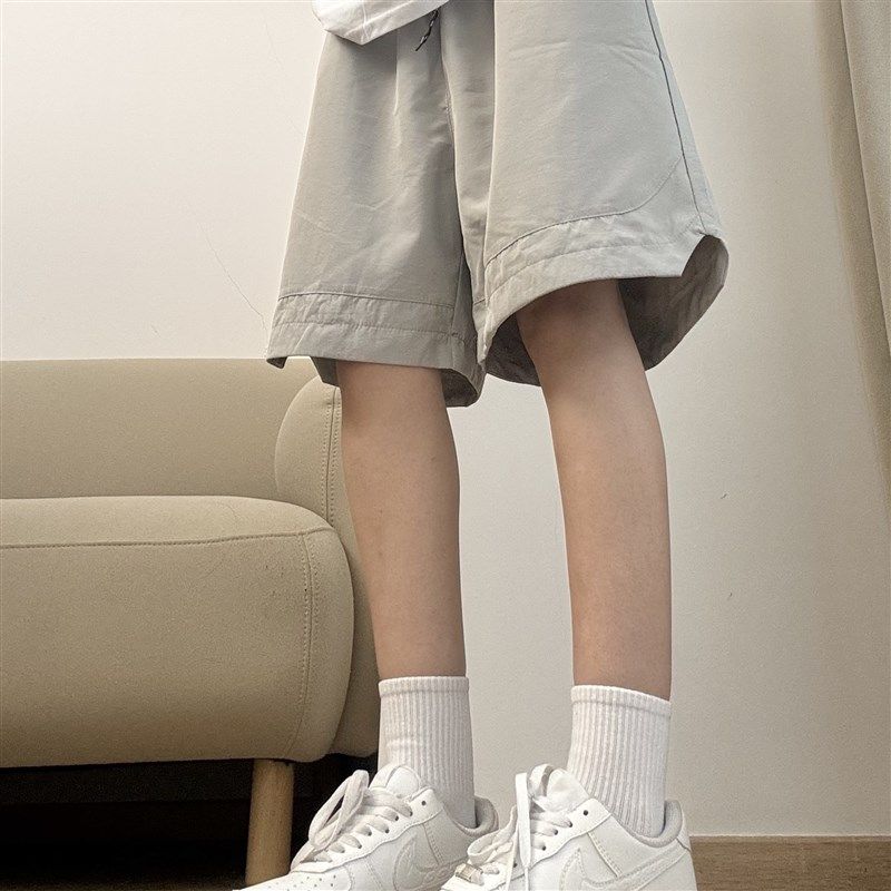 夏季薄款休闲日系宽松纯色五分透气运动短裤潮牌男女速干沙滩裤子,淘宝优惠券,粉丝福利购,淘宝优惠卷