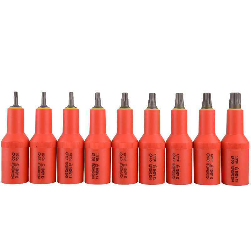 直销1000V 1/2绝缘星型旋具套筒批头T20-T55 梅花批头IEC安全认证 - 图3