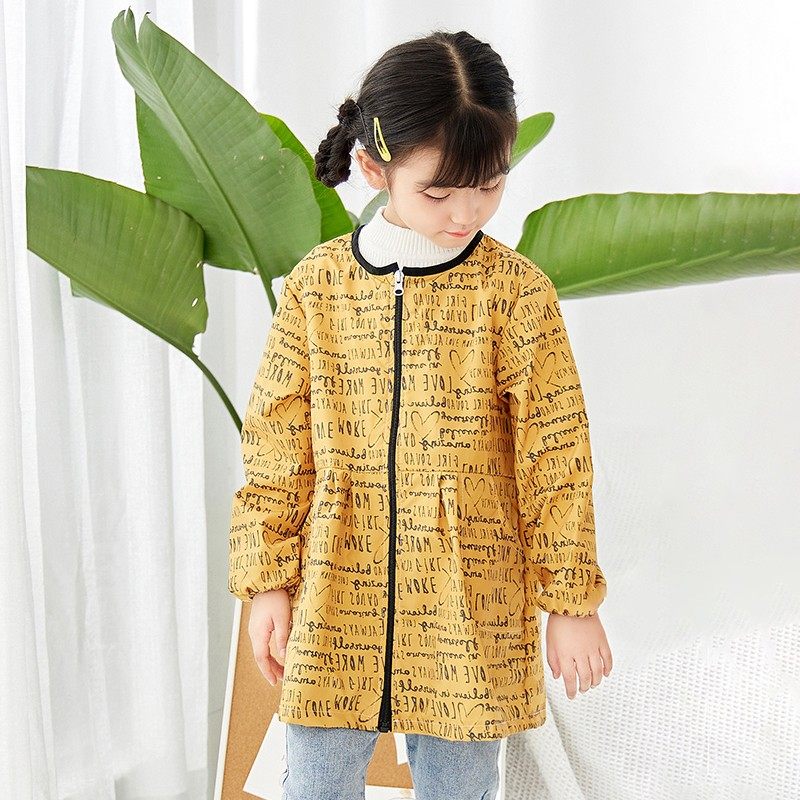 女童防水罩衣薄款秋冬长袖公主幼儿园棉袄罩衫羽绒服外套围兜护衣,淘宝优惠券,粉丝福利购,淘宝优惠卷