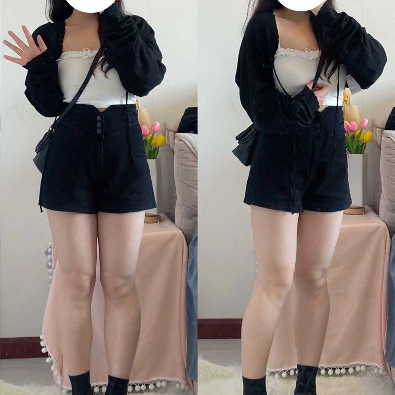 夏季新款2-300斤加肥加大胖mm大码牛仔短裤女梨型身材遮肉a字短裤,淘宝优惠券,粉丝福利购,淘宝优惠卷