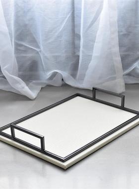 样板房软装现代简约创意装饰品客厅E茶几桌面长方形多功能托盘摆