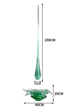 酒店大堂a售楼处透明树脂水滴吊饰摆件创意水纹雕塑落地装饰品定