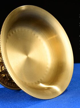 宝鎏雕花金色金雕刻八吉祥供杯纯铜护家用12cm居家用品精工高杯慧