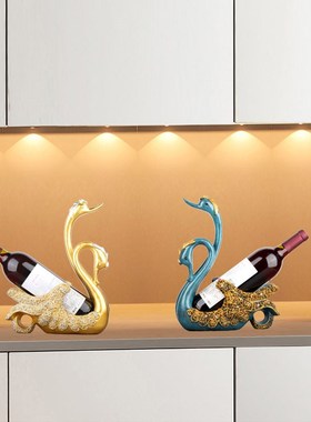 新中式天鹅酒架h摆件玄关展示柜客厅电视柜葫芦装饰品乔迁新居礼