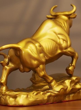铜牛摆件华尔街牛气冲天纯铜招财C牛大号生肖牛礼品开业客厅办公