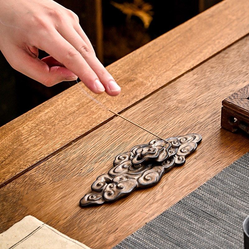 陶瓷香插祥云线香炉家用室内香托书房客厅卧室超香持久性香座摆件,淘宝优惠券,粉丝福利购,淘宝优惠卷