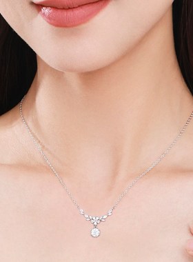 莫桑石钻麦穗纯银项链女款2025新款爆款锁骨链送女儿朋友毕业礼物