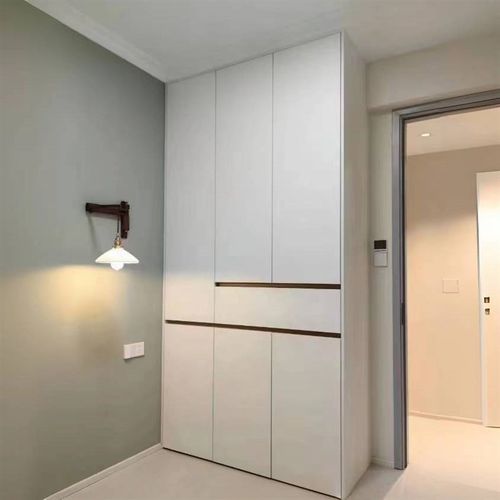 贵阳全屋定制工厂衣柜ENF级极简轻奢奶油风原木分段式免拉手衣橱 - 图2