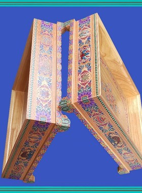 藏式新款手工实木彩绘八吉祥果盘干果盘水果盘供水盘家用装饰摆件