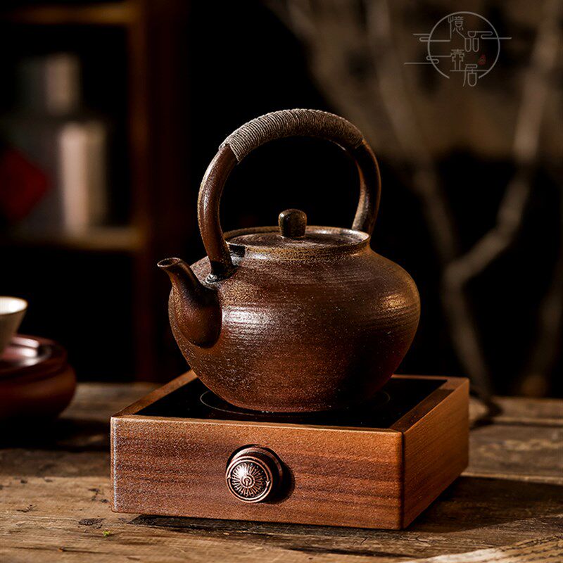 Walnut stove intelligent electric ceramic stove silent tea solid wood tea stove iron P kettle glass tea stove tea set