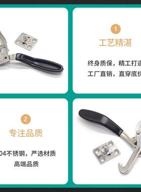 304不锈钢拉手门锁烤箱恒温恒湿箱试验箱密封迫紧侧门把手DMK104