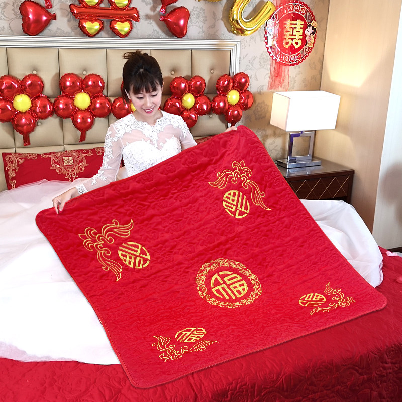 结婚新娘坐福垫新款坐福小被子床上婚礼出嫁男方婆家坐垫刺绣喜,淘宝优惠券,粉丝福利购,淘宝优惠卷
