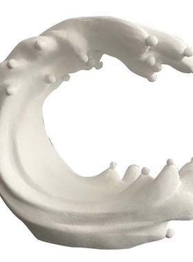 现代简约白色手工陶瓷花器摆件艺术设计家居软装客厅桌面酒店电视