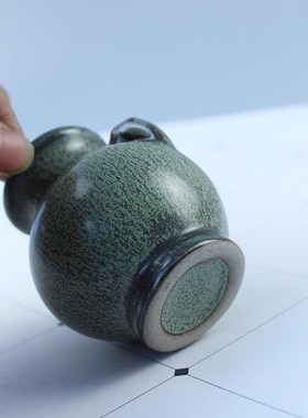 迷你花瓶陶瓷 仿青铜釉创意桌面家居装饰插花摆件 小茶壶拍摄道具