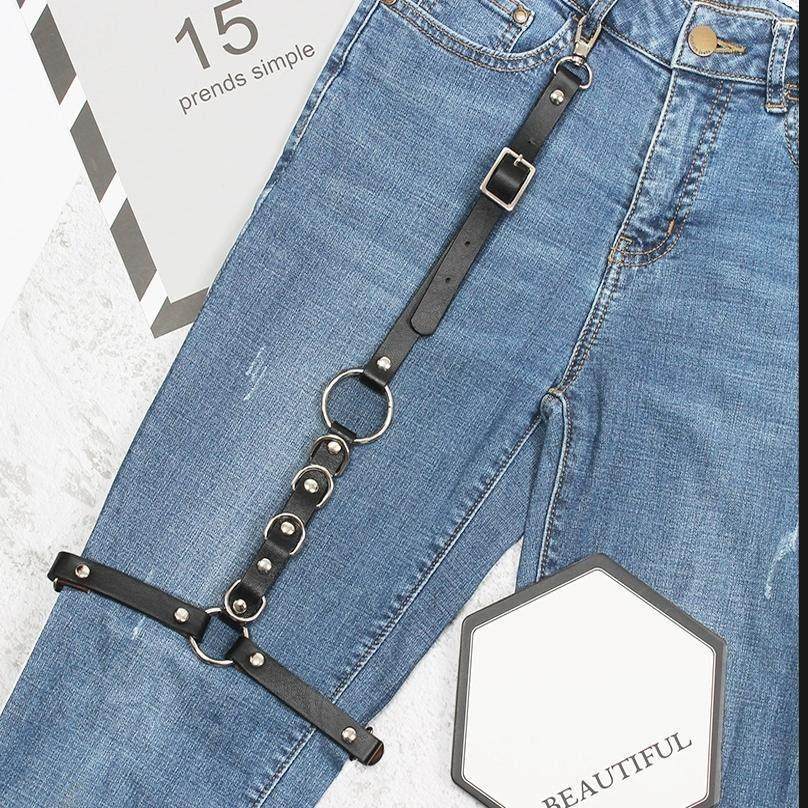 哥特皮质大腿束缚皮带潮男腿部皮革装饰西裤腰链绑带酒吧演出配饰,淘宝优惠券,粉丝福利购,淘宝优惠卷