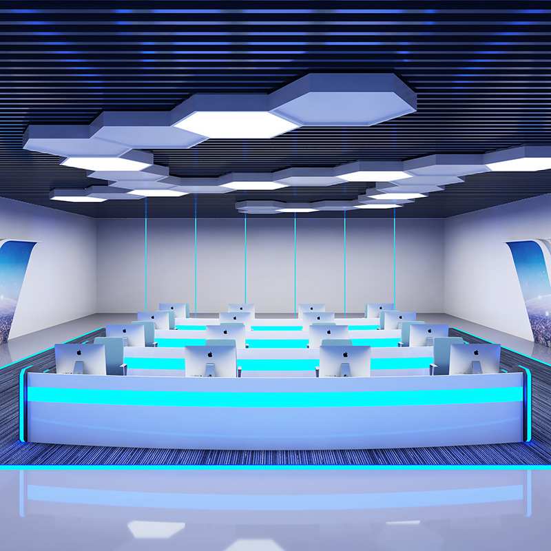 Technological paint control room operation desk command center console desk security room dispatching work bar