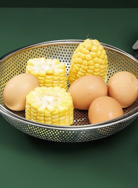 带提手蒸架多功能料理蒸笼不锈钢沥水篮米筛锅具蒸格厨房三角大号
