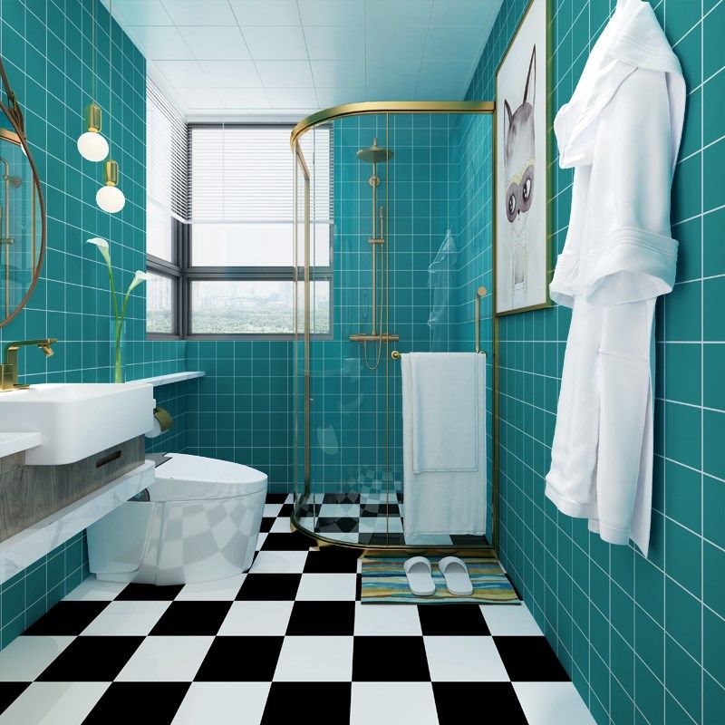 自粘墙纸墙贴厕所浴室瓷地砖遮丑地板贴纸耐磨防滑卫生间防水壁纸,淘宝优惠券,粉丝福利购,淘宝优惠卷