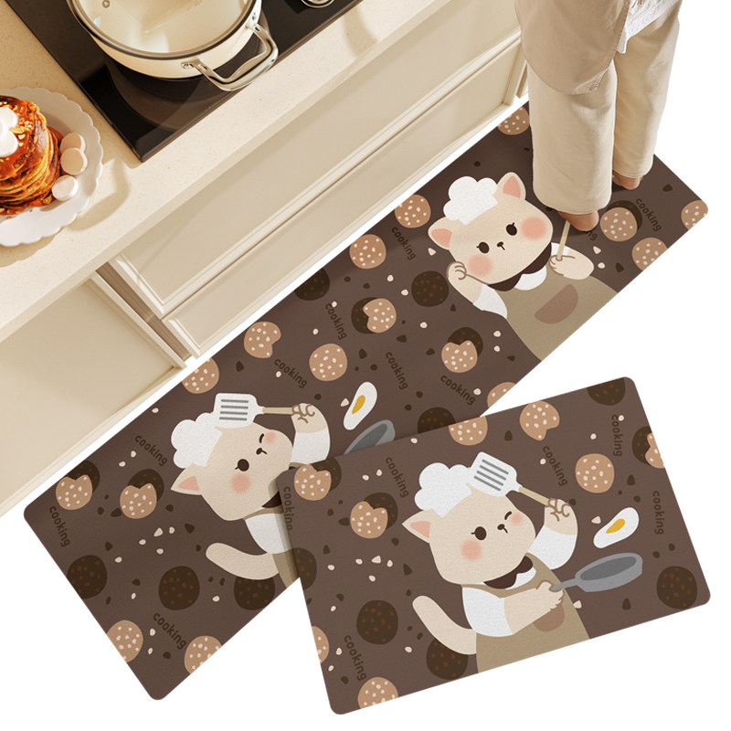 Kitchen special floor mats, oil-proof and waterproof carpets, wipe-free, non-slip, wear-resistant floor mats, thickened X long wear-resistant mats