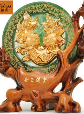 金工艺品摆件家具客厅酒柜玄关堂电视柜满创意鱼玉班德拉斯装饰