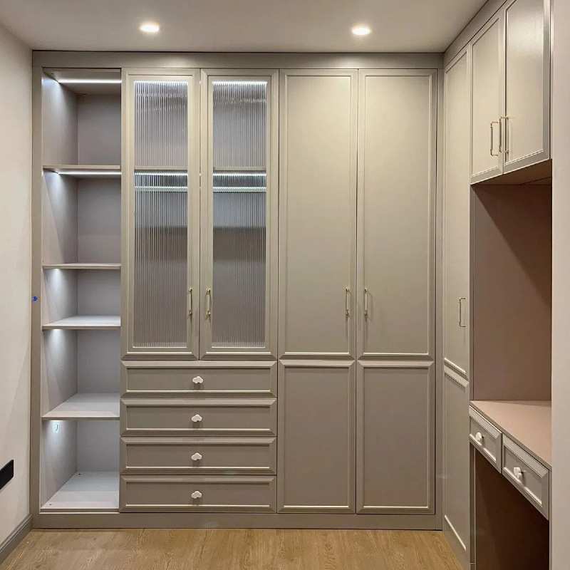 Whole house custom integrated furniture design wardrobe cabinet bookcase storage wine cabinet bedroom living room source factory