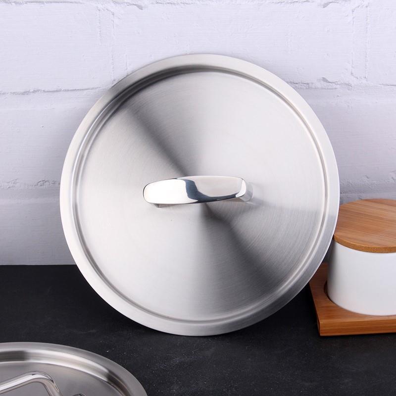 德国304不锈钢盖子下沉式锅盖全钢盖奶锅汤锅煎锅盖16/18/20/24cm - 图0
