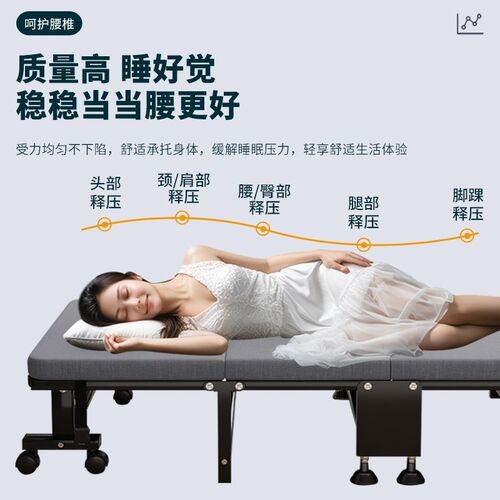 办公室折叠床午休床单人家用便携躺椅硬板陪护简易行军床午睡神器 - 图2