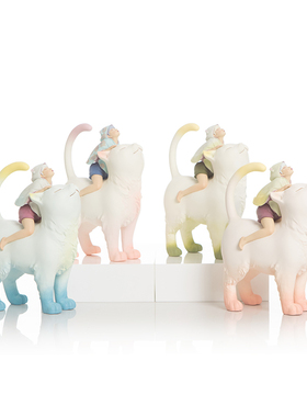 白夜童话猫将军果冻色艺术家贾晓鸥雕塑摆件少女心卧室装饰礼物