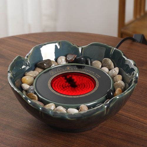 围炉煮茶家用电陶炉玻璃煮茶器室内陶瓷电炉煮茶神器烤炉保温电炉 - 图0