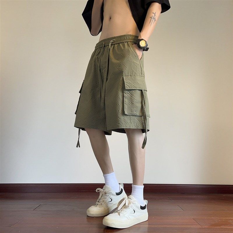 2025新款美式复古短裤男夏季潮牌宽松直筒阔腿运动休闲五分裤子,淘宝优惠券,粉丝福利购,淘宝优惠卷