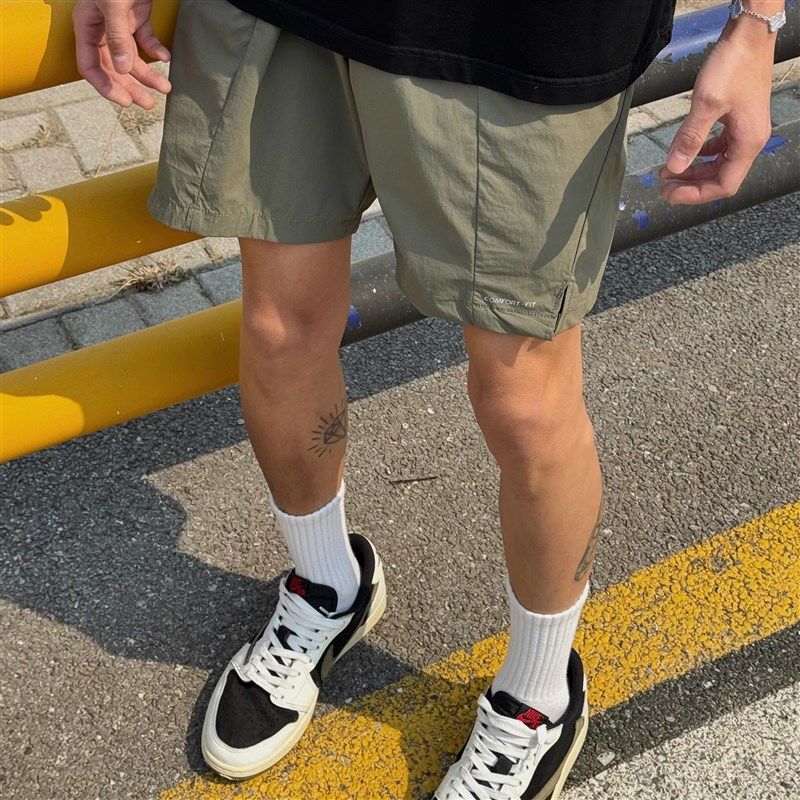 美式轻薄纯色运动五分裤男女夏季潮牌休闲宽松百搭速干沙滩裤短裤,淘宝优惠券,粉丝福利购,淘宝优惠卷