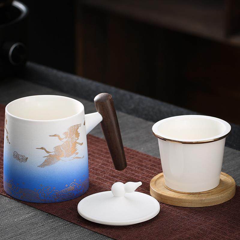 程熙陶瓷茶水分离泡茶杯个人专用带盖喝茶办公马克杯伴手回礼手礼,淘宝优惠券,粉丝福利购,淘宝优惠卷