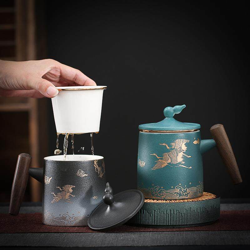 程熙陶瓷茶水分离泡茶杯个人专用带盖喝茶办公马克杯伴手回礼手礼,淘宝优惠券,粉丝福利购,淘宝优惠卷