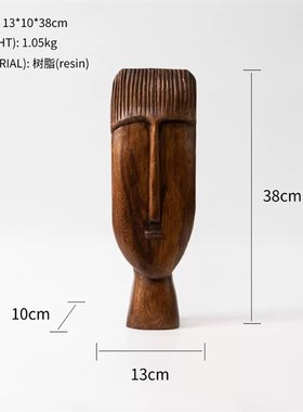 中古风样板间客厅电视柜树脂抽象人物雕塑L摆件民宿酒店书房装饰