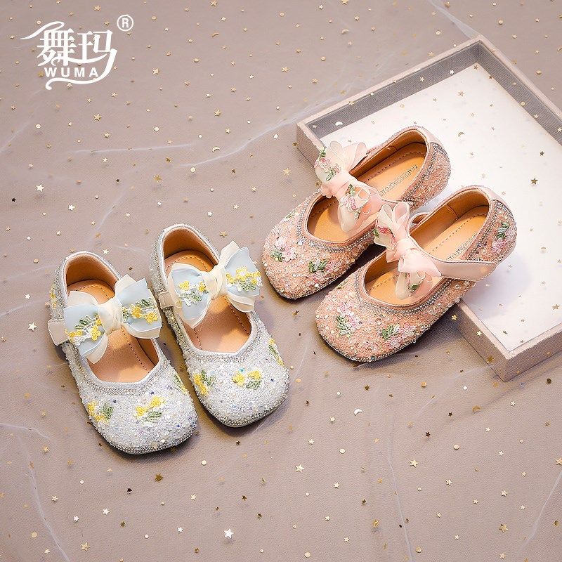 女童鞋子儿童公主水晶鞋2024新款春秋款小女孩秋季中国风软底皮鞋,淘宝优惠券,粉丝福利购,淘宝优惠卷