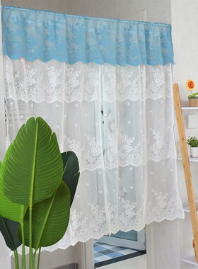 蕾丝纱装饰半遮光隔断帘飘窗半帘卧室厨房门帘客厅阳台纱透光定制