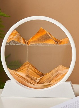 创意3D流沙画摆件创意立体山水画艺术客厅摆件男女高.档生日礼物