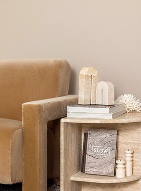 洞石大理石摆件饰品样板房售楼部现货定制装饰品工艺品