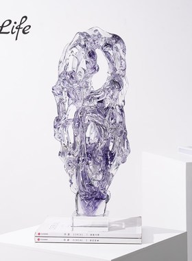 发财树摆件琉璃太湖石现代简约客厅样板间酒店博古架桌面装饰送礼