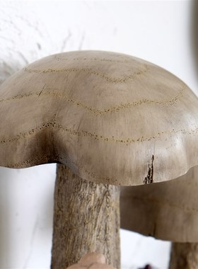 美式乡村创意可爱复古蘑菇软装工艺品橱窗森系摆设拍摄道具摆件