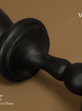 梵其进口复古轻奢黑色实木艺术几何摆件中古侘寂风碳化木创意装饰